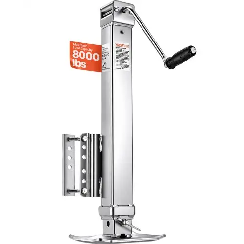 VEVOR aanhangwagenkrik, statisch draagvermogen 3628 kg, robuuste draaibare krikstandaard, 195-1005 mm parkeerkrik met handgreep voor caravantrailers, paardentrailers, aanhangwagens en jachttrailers