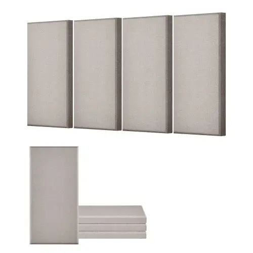 VEVOR akoestische panelen, 4 stuks, 5 cm dik, 60 x 30 cm geluidsabsorberende panelen van glasvezel, zelfklevende geluidsdichte wandpanelen, voor studio's, kantoren, thuisbioscopen, vergaderruimtes, Camel