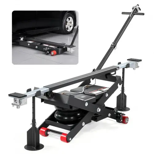 VEVOR Air draagbaar hefplatform, 3 ton hefvermogen, maximale hefhoogte 55 cm, verstelbare draagbare luchtlift met airbag, steunpoten, wielkeggen en rubberen pads, robuust voor sedans, SUV's en pick-ups.