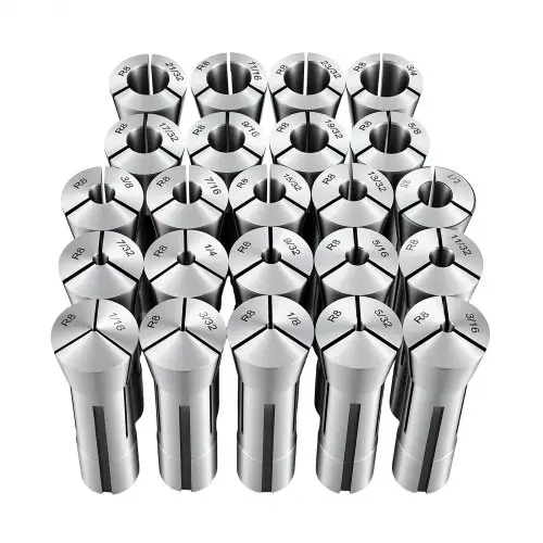 VEVOR R8 spantangenset 1/16 inch tot 3/4 inch, 23-delige freesspantangen type 369E, voor frees- en boormachines, nauwkeurigheid van 0,0008 inch, draaibankspantang met opbergdoos met label, gelegeerd staal