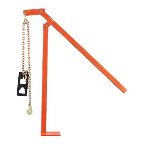 VEVOR T-paaltrekker 914,4 mm, paaltrekker 500 kg, paaltrekker met trekplaat en hijsketting, T-paalverwijderingsgereedschap voor ronde paalhekken, wegwijzers en boomstronken