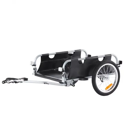 VEVOR Fietskar, 45 kg laadvermogen, transportkar, opvouwbaar en opbergbaar, snelspanner met universele koppeling, 41 cm wielen, veilige reflectoren, geschikt voor fietswielen van 558,8-711,2 mm