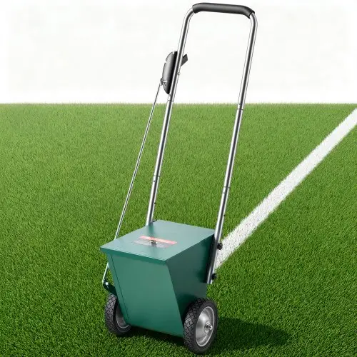 VEVOR Lijnmarkeerwagen, Droog, 11,3 kg Poedercapaciteit, Groen, voor Gazon, Veld & Sportveld, Stalen Constructie, Verstelbare Lijnbreedte 50-100 mm, Duidelijke & Uniforme Markering