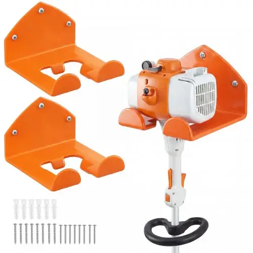 VEVOR 2-delige gereedschapshouder, draagvermogen 41 kg, 15x15x10 cm, oranje, wandmontage, constructie van koolstofstaal, inclusief schroeven en pluggen, ophangbeugel voor elektrisch gereedschap in garage, werkplaats of magazijn.