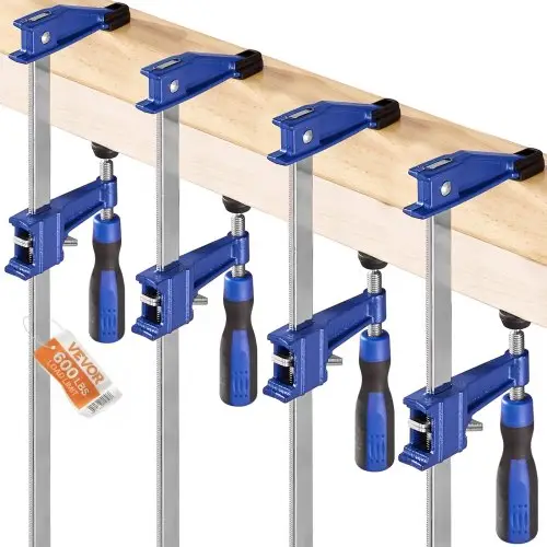 VEVOR Houtbewerking Klemmen 4-pack, opening 914 mm, afsluitbare F-klem met een draagvermogen van 272 kg, diepte 63,5 mm, gietijzer en koolstofstaal, gebruiksvriendelijk, metaalbewerking