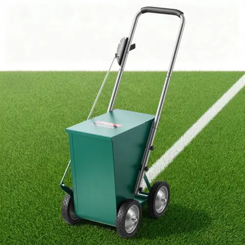 VEVOR Lijnmarkeerwagen, Droog, 22,7 kg Poedercapaciteit, Groen, voor Gazon, Veld & Sportveld, Stalen Constructie, Verstelbare Lijnbreedte 50-100 mm, Duidelijke & Uniforme Markering