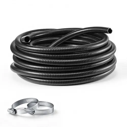 VEVOR Zuigslang 1 inch x 25 m PVC waterzuigslang voor zwembadpompen, irrigatie, waterafvoer, 72,5 psi, zonder voorgemonteerde koppelingen, weerbestendig en scheurbestendig, incl. slangklemmen