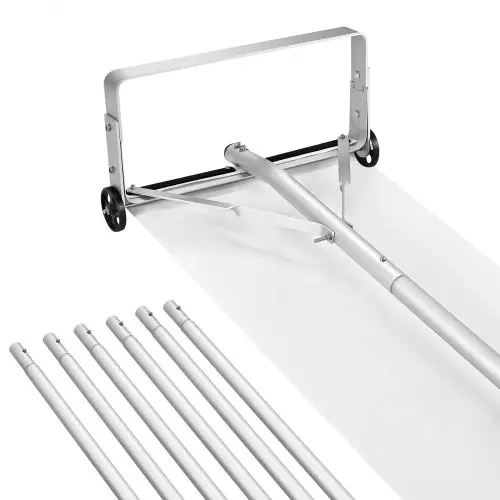VEVOR sneeuwdakhark, 47 cm aluminium blad, 158-913 cm verstelbare sneeuwschuiver met wielen en glijrail, dakschraper, sneeuwruimgereedschap voor het verwijderen van bladeren en sneeuw van daken van huizen