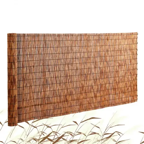 VEVOR Natuurlijk Riethek, 1,67 m x 5,01 m, Rietgordijn, Balkonhekrol van Riet voor Achtertuin, Decoratieve Hek voor Tuinhek, Scheidingswand, Privacyscherm, Bruin