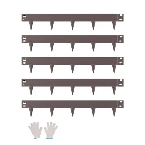 VEVOR gazonrand, 5-delige set, 990x156x1,5 mm, metalen rand voor bloembedden, robuuste gazonrand, eenvoudig te installeren, afscheiding voor bloembedden en tuinpaden, bruin