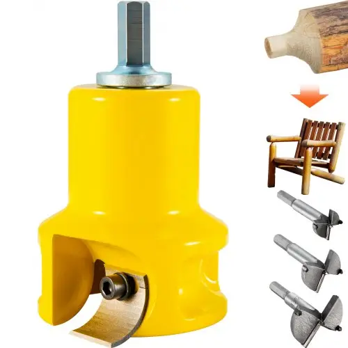 VEVOR Tenon Cutter Forstner-boor 38 mm, 4 bladen Tenon Cutter Forstner-boorset voor balkenbedden, balkenleuningen, balkenhekken, balkentafels enz. Forstner-boorset geel