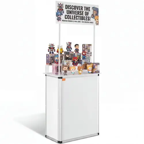 VEVOR draagbare beursbalie, 785 x 380 x 1815 mm beursstand, opvouwbare promotionele bartafel voor de detailhandel, receptiestand met opbergplank, draagtas