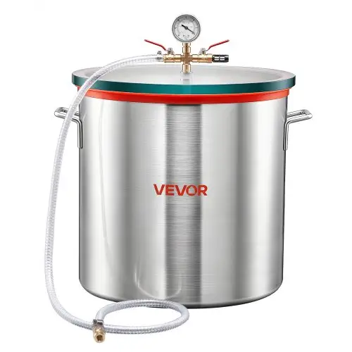 VEVOR 56,8 L vacuümkamer van aluminiumlegering, ontgassingskamer met deksel van gehard glas, slang en luchtfilter, voor harsgieten, houtstabilisatie en siliconen, epoxyhars en etherische oliën.