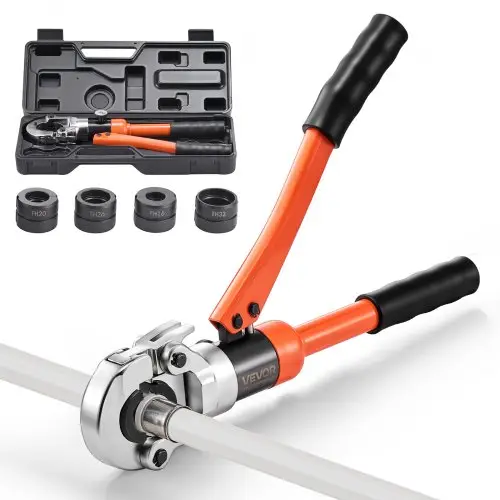 VEVOR Hydraulisch persgereedschap, krimpgereedschap voor PEX- en aluminium-kunststofbuizen met TH16-, TH20-, TH26- en TH32-bekken en draagtas, persgereedschapset voor loodgietersreparaties en -installaties
