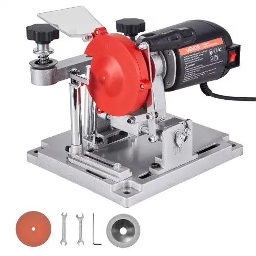 VEVOR 140W zaagbladenslijper, cirkelzaagbladenslijper met 5700 tpm en 100 mm slijpschijf, elektrische slijpmachine met een instelbare hoek van ±25° voor zaagbladen van 90-400 mm, zaagbladenslijper voor houtbewerking
