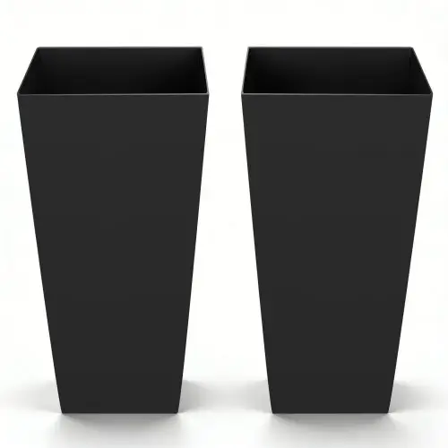 VEVOR Bloempot 325x325x665 mm 2-pack, Hoge Bloempot, Bloembak, PP Plantenbak, Plantenbak met Binnenpot en Afwateringsgaten, Geschikt voor Kamer- en Tuinplanten, Zwart