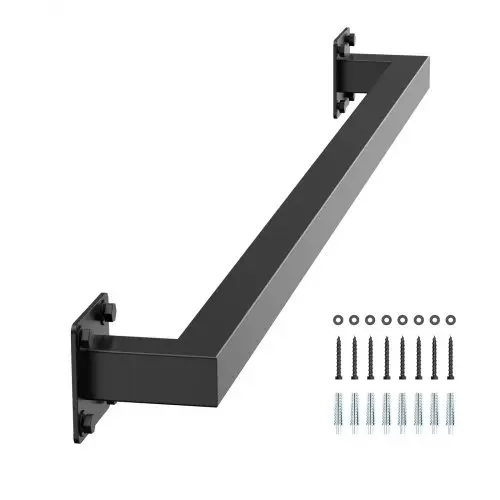 VEVOR Trapleuning, 91 cm zwarte ijzeren wandleuning voor binnengebruik, trapleuning met een draagvermogen van 113 kg, industriële leuning voor treden, vierkante buis voor zolder, veranda en terras