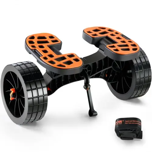 VEVOR Kajakkar Kanokar gemaakt van aluminiumlegering 655x305x310mm laadvermogen tot 145kg dubbel riemontwerp accessoires voor bootkar kajak kano transportkar trolley surfkar boottrailer opvouwbare boot