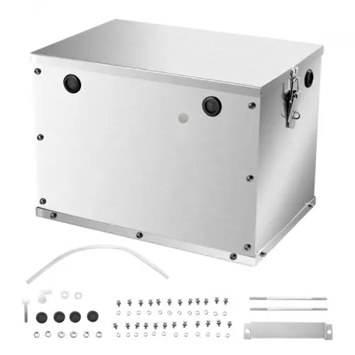 VEVOR Accubox, Groep 24/31, Accubox voor Marine Accu's met Handgrepen en Kabelgaten met Rubberen Doorvoertule, Aluminium Behuizing, Geschikt voor Off-Road Race Auto's en Vrachtwagens
