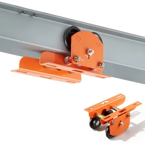 VEVOR-trolley met een hefvermogen van 499 kg, handtrolley met dubbele wielen en een flensbreedte van 68-110 mm, handtrolley van koolstofstaal voor I-balken, kraantrolley voor PA200, PA250, PA300, PA400 en PA500.