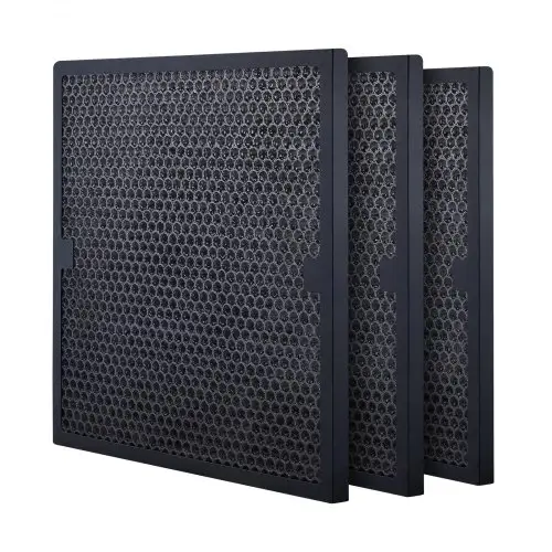 VEVOR Actieve Koolstoffilters, 3-pack, 40 x 40 cm Luchtfiltervervanging, Hoogrendementsfilters Niveau 2, Compatibel met BlueDri en VEVOR Scrubber, Luchtreiniger, Apparatuur voor waterschadeherstel