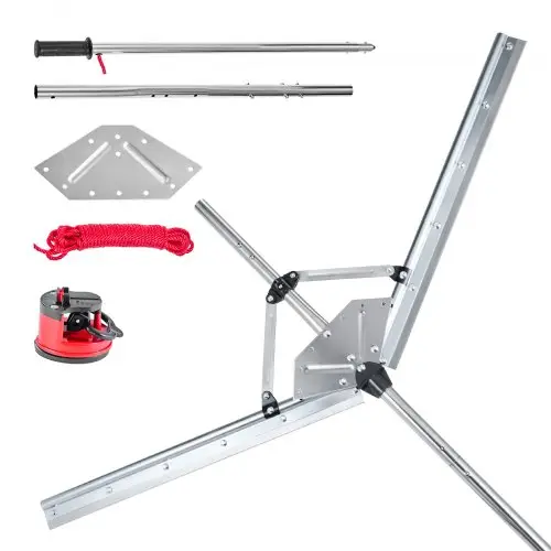 VEVOR vijverhark, wateronkruidhark met een maximale snijbreedte van 1219 mm, stalen messen, vijveronkruidsnijder met 9 m nylon touw, vijverhark voor het verwijderen van lisdodden, riet en waterleliebladeren