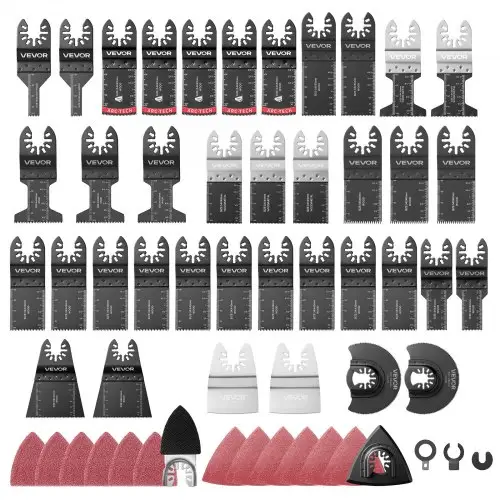 VEVOR 160-delige accessoire set voor oscillerend gereedschap, multitool accessoires inclusief 36 oscillerende zaagbladen, 2 schuurpads, 2 schrapers, 120 schuurvellen, multitool accessoires voor hout, kunststof en metaal