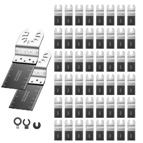 VEVOR 50-delige multitool zaagbladenset, oscillerende bimetaal zaagbladen, accessoires voor oscillerend gereedschap voor hout, kunststof en zacht metaal, multitool accessoires voor Bosch, Fein, Dewalt, Milwaukee en Craftsman.