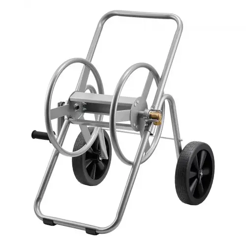 VEVOR Slangwagen, 6096/9144 cm Tuinslangwagen met twee PU-wielen, handvat en robuuste netmand, slanghaspel, mobiele slangtrommel voor tuinbesproeiing, autowassen, 530x650x740 mm