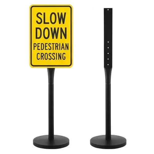 VEVOR Draagbare Bordenstandaard 123 cm hoog, Posterstandaard met gietijzeren voet, Windbestendig, Posterdisplay voor binnen- en buitenparkeerterreinen, Waarschuwings- en Informatieborden, Zwart