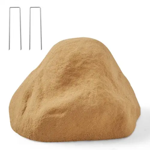 VEVOR Cover Rock, kunstmatige afdekking voor buiten, realistische steenlook, tuinstenen, kunstmatige rotsen van polyresin voor landschapsarchitectuur, tuindecoratie, zandkleur, 410 x 390 x 260 mm