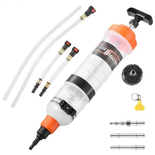 VEVOR Olieafzuigpomp 1,5 L, Handmatige Olieafzuigspuit, Olieverversingsspuit met Slang en Verlengbuizen voor Olieverversingen, Afzuigpomp voor Grasmaaiers, Auto's, Boten, Golfkarretjes en Motorfietsen