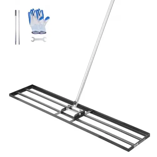 VEVOR Gazonnivelleringshark, egalisatiehark met 213 cm steel, 1219 x 254 mm voetplaat, koolstofstalen egalisatiehark, 2 hoogtes verstelbaar, gazonnivelleringsgereedschap voor tuin en golfbanen