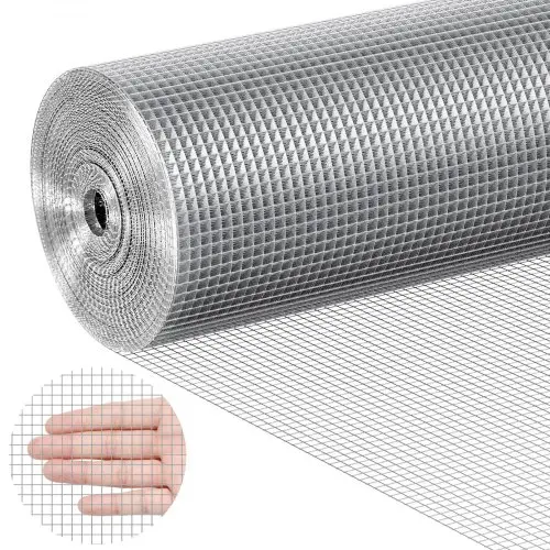 VEVOR 6,35 mm 1220 mm x 30,48 m 23 gauge thermisch verzinkt gaas rolkettingschakelhekwerk gaas voor konijnenkooien tuin kleine knaagdieren