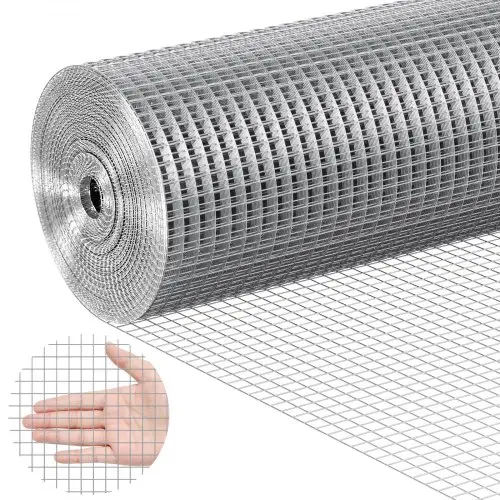 VEVOR Gaas, 610 mm x 30,48 m, Volièregaas, 19 gauge, thermisch verzinkt gaas op rol, gaas met schakels, gaas voor konijnenkooien, tuin, kleine knaagdieren