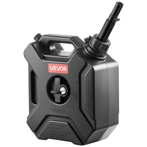VEVOR 5L brandstofjerrycan, benzinejerrycan met schenktuit en afsluitbare houder, max. debiet 15 l/min, vloeistofcontainer voor de meeste auto's, motoren, ATV's en UTV's, zwart