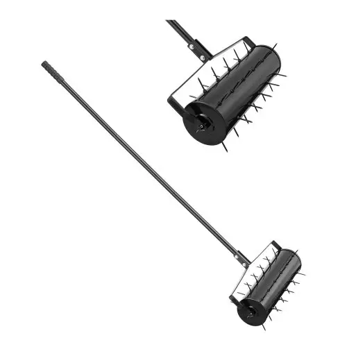 VEVOR Beluchter, 525 x 235 x 1560 mm, gazonbeluchterrol, gazonbeluchter met afneembare handgreep en 33 ijzeren pinnen, verticuteermachine voor verdichte grond en gazons in de tuin, terras, tuin, zwart