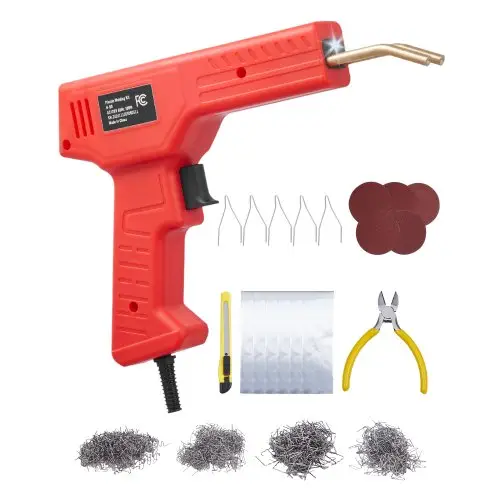 VEVOR kunststoflasapparaat, 100W kunststofreparatieset met 800 hete nietjes, laspistool, kunststof autobumpers met LED-verlichting voor kajaks, speelgoed, reparatie van scheuren in kunststof