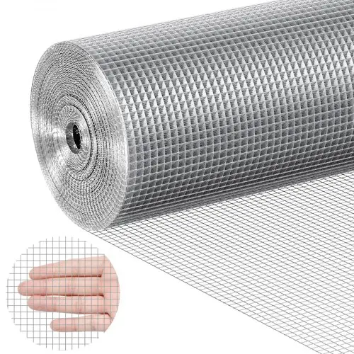 VEVOR 6,35 mm 915 mm x 30,48 m 23 gauge thermisch verzinkt gaas rolkettingschakelhekwerk gaas voor konijnenkooien tuin kleine knaagdieren