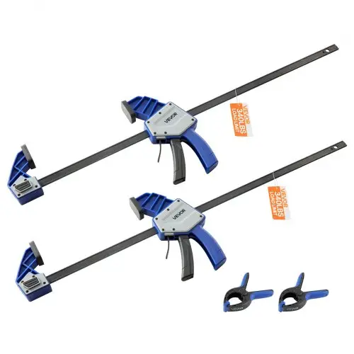 VEVOR Houtbewerking Klemmen 2-pack, opening 60,96 cm, Quick-Grip F-klem met 154 kg draagvermogen, diepte 84,6 mm, klemmenset van kunststof en koolstofstaal, metaalbewerking