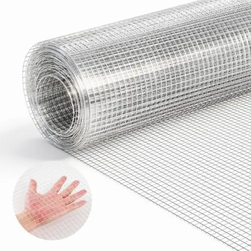 VEVOR fijnmazig draadgaas 0,4x6 m, draadgaas φ0,5 mm, 6,3x6,3 mm maaswijdte, thermisch verzinkt, draadgaasrol, volièregaas, konijnengaas, kippengaas, hazengaas, voor pluimveekooien