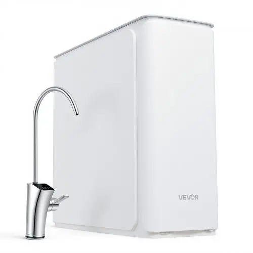 VEVOR omgekeerde osmose-systeem voor onder de gootsteen, 800 GPD (gallons per dag), 8-traps waterfiltertank, voor huishoudelijk gebruik, 2:1 verhouding gezuiverd water/afvalwater, pH 7,5–8,5, slimme roestvrijstalen kraan met TDS-weergave