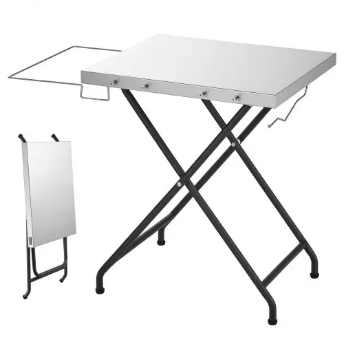 VEVOR opklapbare grilltafel 610 x 508 x 710 mm, campingtafel van koolstofstaal voor frituurpannen en pizzaovens, met opbergvak, draagvermogen 32 kg, met zijhouders voor keukengerei en een tissuehouder.