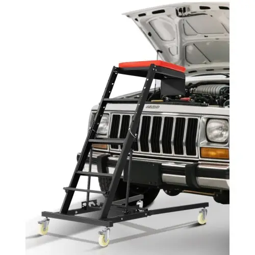 VEVOR oprolbare kruipbak voor auto's, motorkruipbak 1080-1645 mm verstelbaar, 181,44 kg draagvermogen, hoge kruipbak, 4 zwenkwielen, gevoerd dek, kruipbak voor thuisgarage