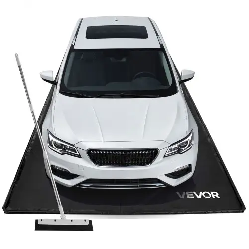 VEVOR PVC garagevloermat, antislip (2,6 x 6,1 x 0,03 m) met wisser, duurzaam en waterdicht, vloerbescherming tegen sneeuw, regen en modder, zwart