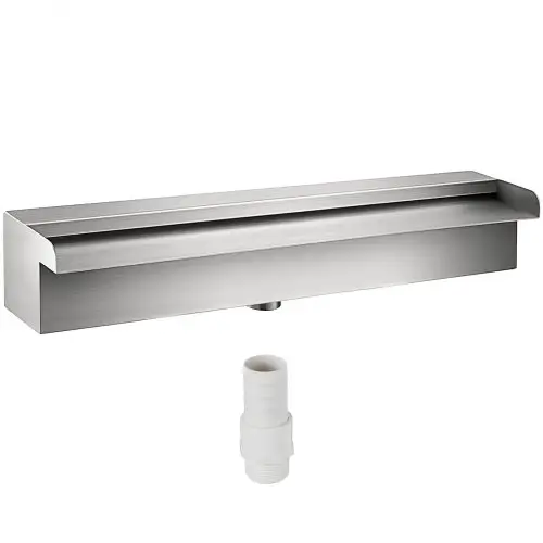 VEVOR waterval zwembadfontein, 11,8 x 4,5 x 3,1 inch, rechthoekige roestvrijstalen zwembadfontein, zwemvijver, watervalbladcascade