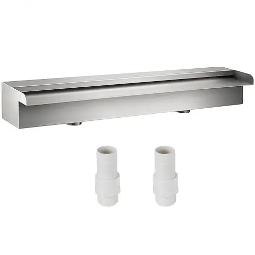 VEVOR waterval douche zwembadfontein 23,6"x4,5"x3,1" zwembadfontein gemaakt van 304 roestvrij staal met waterfontein decoratie tuinvijver