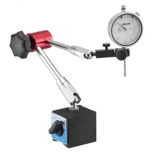 VEVOR-klokindicator met magnetische standaard, magnetische basis, nauwkeurigheid 0,03 mm, bereik 0-25,4 mm, klokindicatorhouder, professioneel voor machine-instelling, meting van smalle oppervlakken, gemakkelijk af te lezen