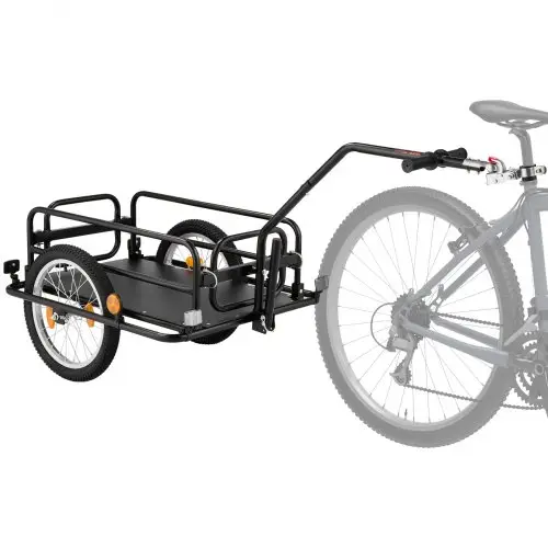 VEVOR Fietsaanhanger/vrachtwagen 2-in-1 handkar met koppeling 40 kg, koolstofstaal en 600D Oxford, met dissel, reflectoren, opvouwbaar ontwerp, voor wielen van 22-28 inch, fietskar voor transport