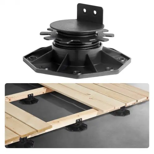 VEVOR vloerdrager, hoogteverstelbaar van 30 tot 60 mm, 24 stuks terrasdrager, draagvermogen 907,18 kg, plaatdrager, kunststof ondervloer, stelvoet, balkdrager voor hout, beton, metaal